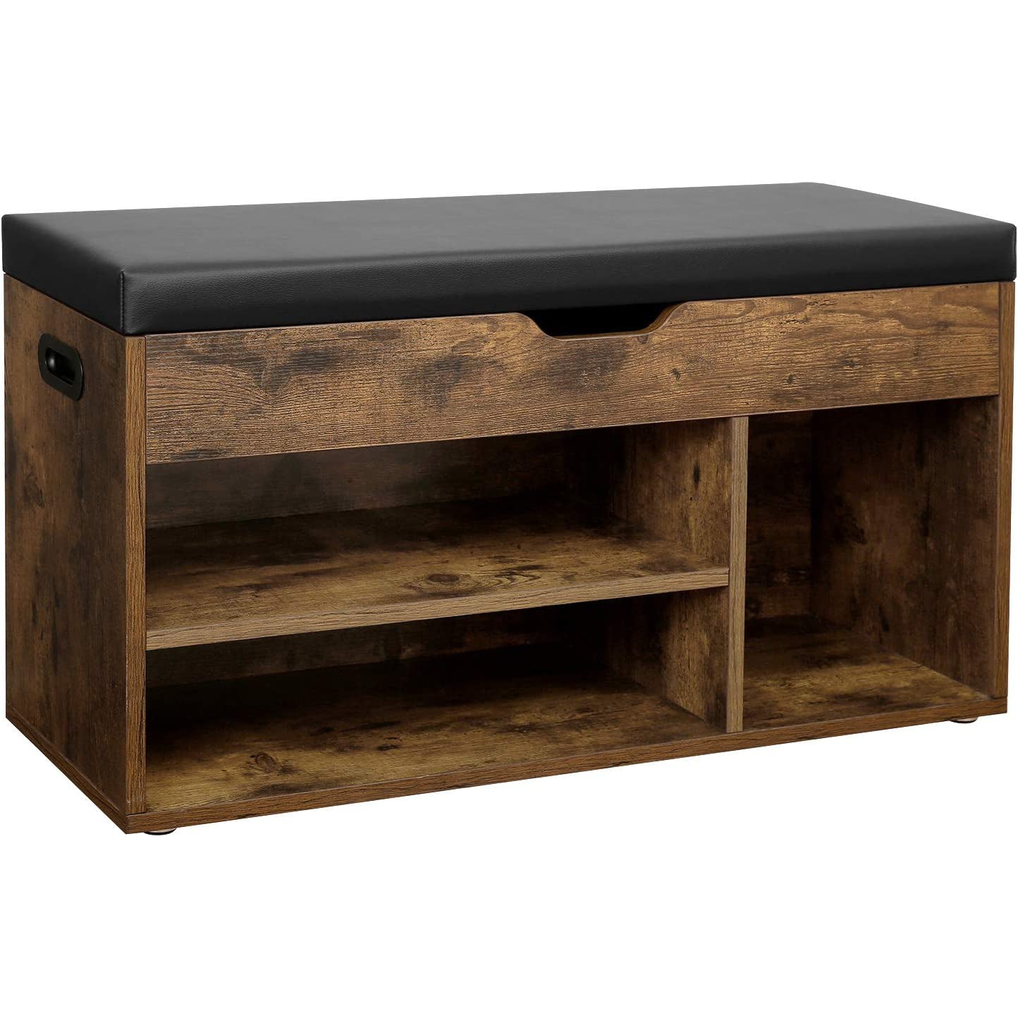 Klupa za obuvanje s 3 odjeljka 80 x 30 x 44 cm, rustikalno smeđa | VASAGLE-vitahome.hr
