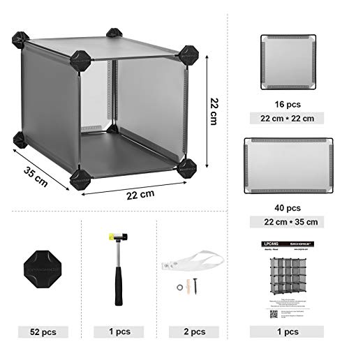 16 kockás tárolóegység, cipőtartó, DIY polcrendszer, szürke-SONGMICS-Vita Home