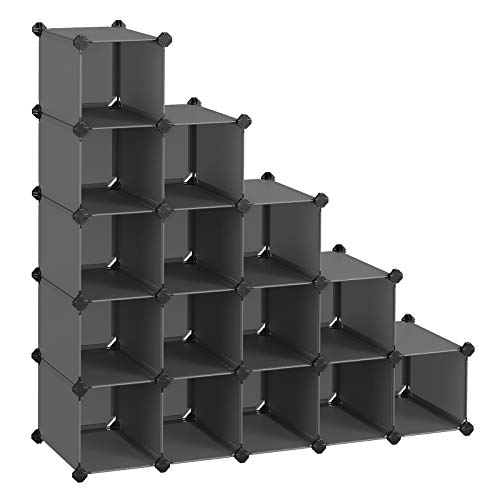 16 kockás tárolóegység, cipőtartó, DIY polcrendszer, szürke-SONGMICS-Vita Home