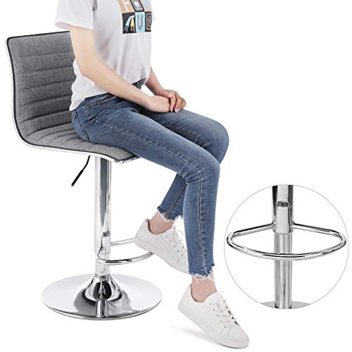 2 db bárszék szett szövet bevonattal állítható magasságú, szürke-SONGMICS-Vita Home
