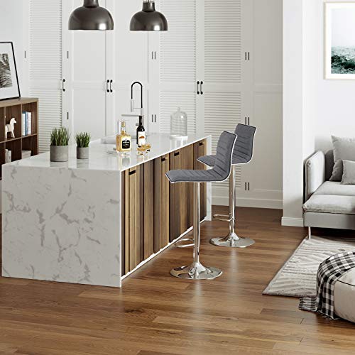 2 db bárszék szett szövet bevonattal állítható magasságú, szürke-SONGMICS-Vita Home