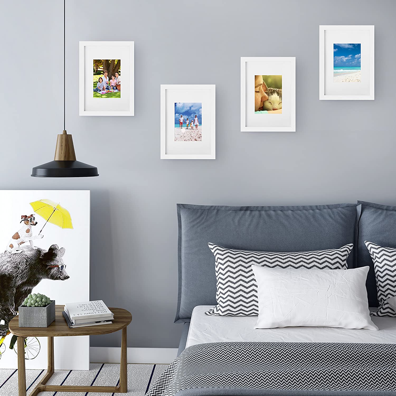 2 foto okvira sa staklenom prednjom stranom, bijela | SONGMICS-vitahome.hr