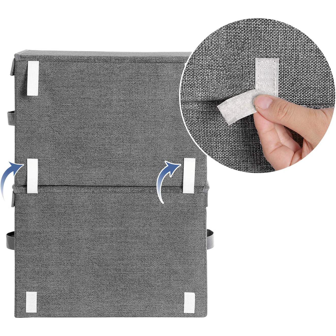 2 pretinca za odlaganje koji se mogu složiti, 38 x 25 x 35 cm, sivi | SONGMICS-vitahome.hr
