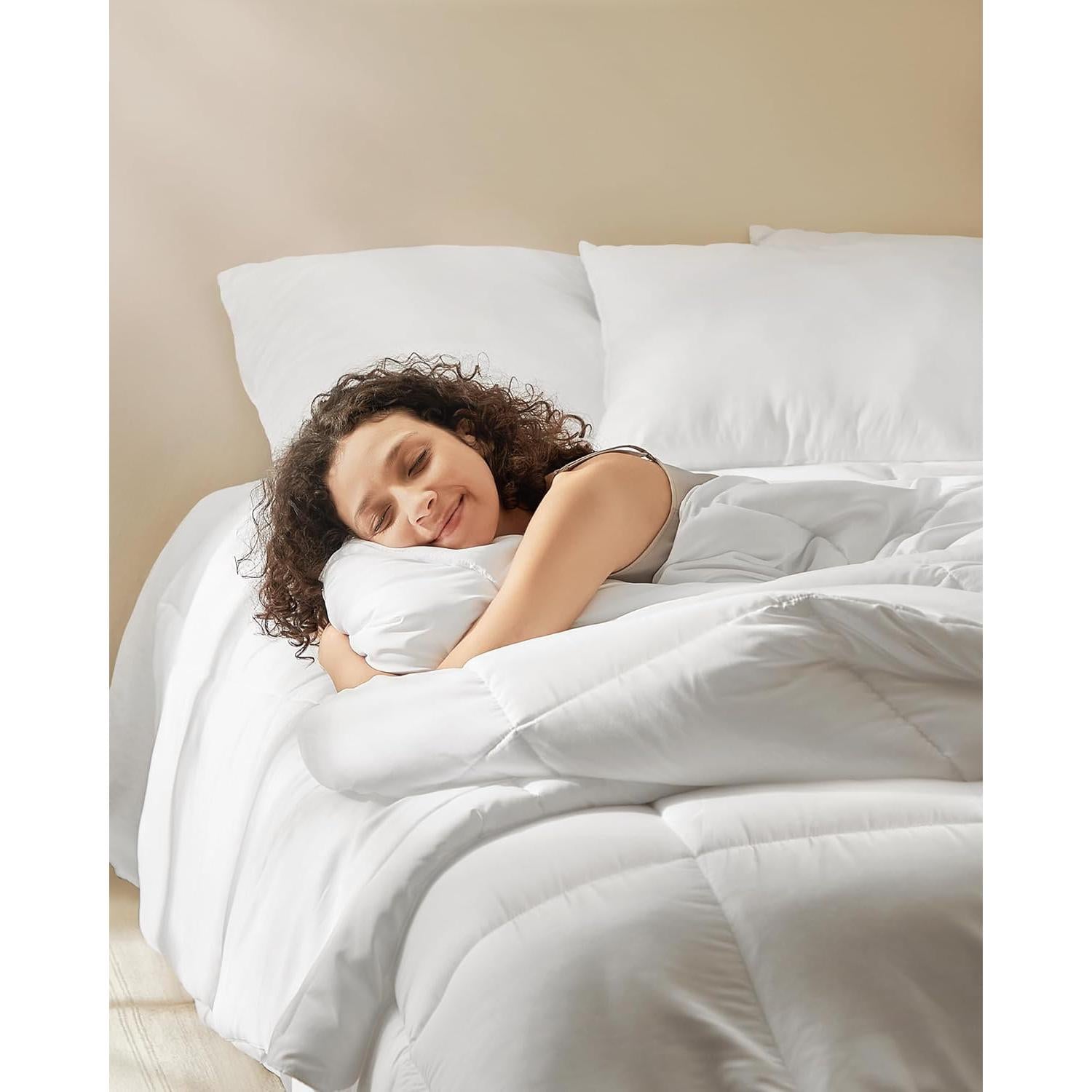 2-u-1 pokrivač, set - 1 ljetni i 1 zimski pokrivač, 220 x 240 cm, bijeli | SONGMICS-vitahome.hr
