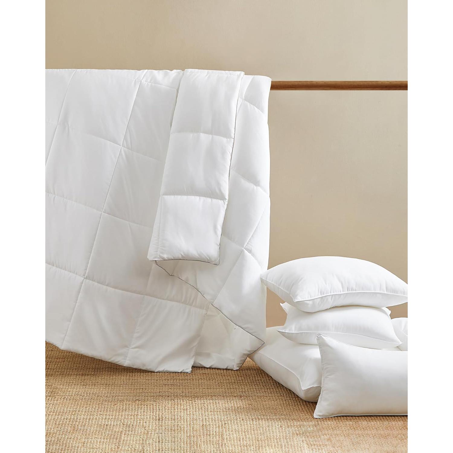 2-u-1 pokrivač, set - 1 ljetni i 1 zimski pokrivač, 220 x 240 cm, bijeli | SONGMICS-vitahome.hr