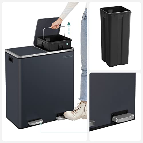 2 x 30 L Szemetes 15 Szemeteszsákkal, Antracit Szürke-SONGMICS-Vita Home