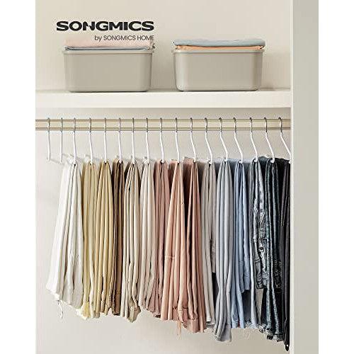 20 komada kromiranih metalnih vješalica za odjeću, 38 x 13 cm, bijele | SONGMICS-vitahome.hr