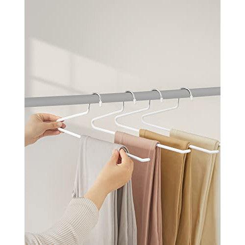 20 komada kromiranih metalnih vješalica za odjeću, 38 x 13 cm, bijele | SONGMICS-vitahome.hr