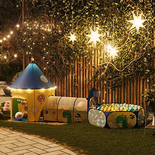 3 az 1-ben gyerek játszósátor, alagút, pop-up, sárga és kék-SONGMICS-Vita Home