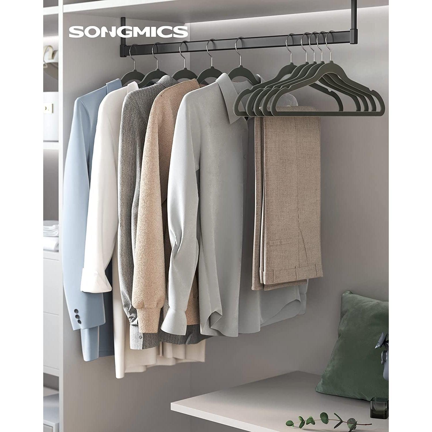 30 komada baršunastih, neklizajućih vješalica, tamno sive | SONGMICS-vitahome.hr