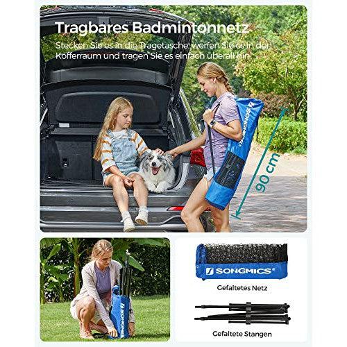 4 m-es tollaslabda háló, röplabda, háló állítható magasságú, kék-SONGMICS-Vita Home