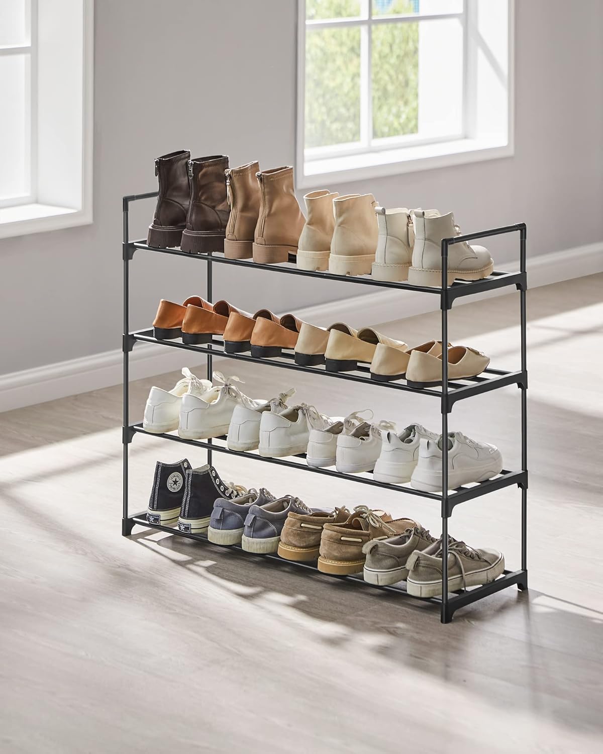 4-slojni metalni stalak za cipele, 30 x 92 x 73 cm, crni | SONGMICS-SONGMICS-Vita Home
