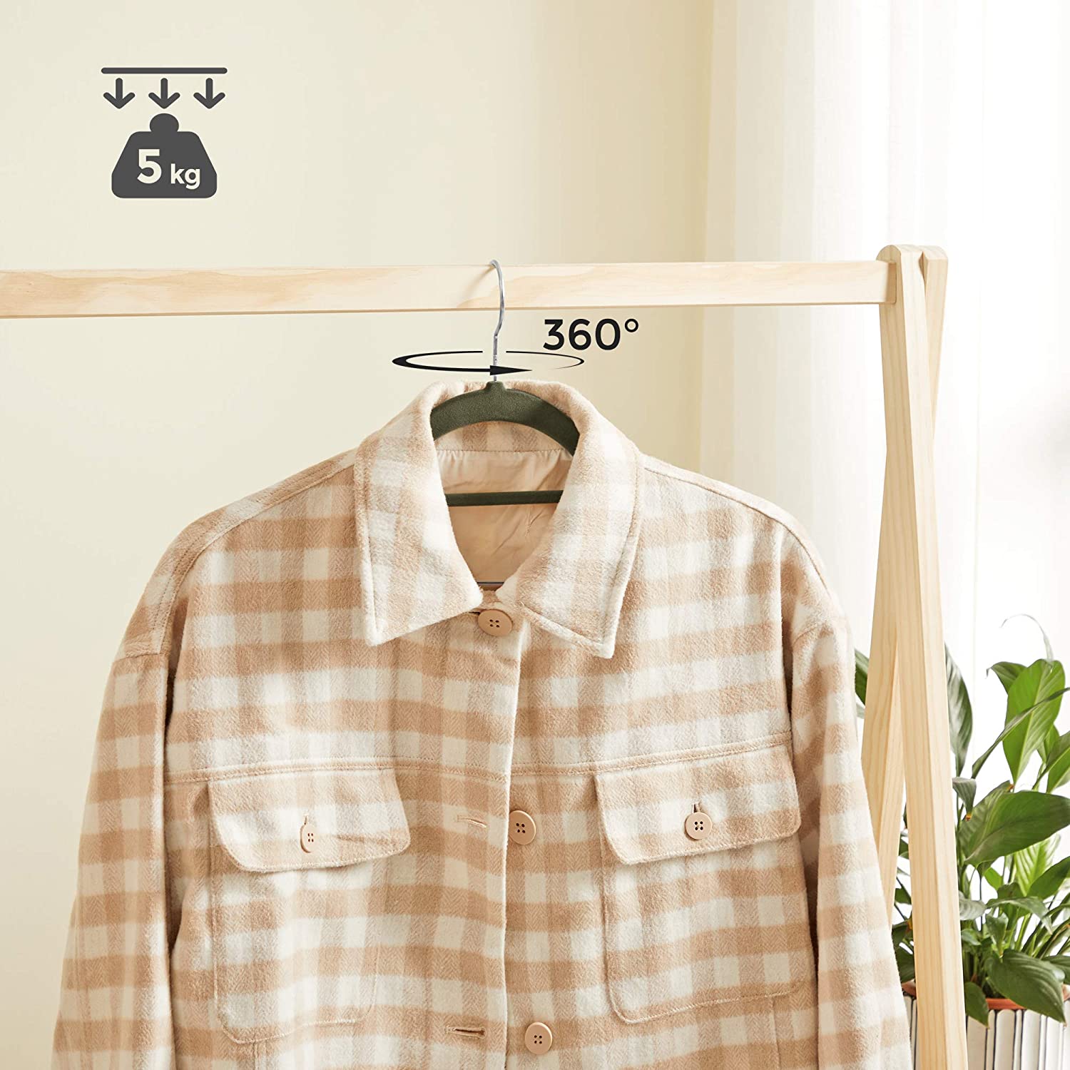 50 komada baršunastih, neklizajućih vješalica, sive | SONGMICS-vitahome.hr
