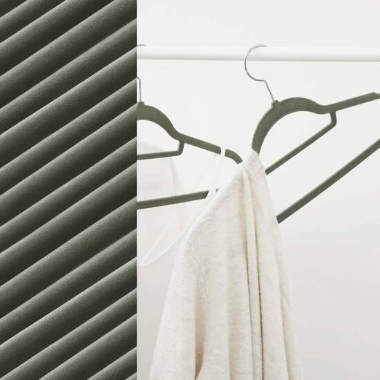 50 komada baršunastih, neklizajućih vješalica, sive | SONGMICS-vitahome.hr