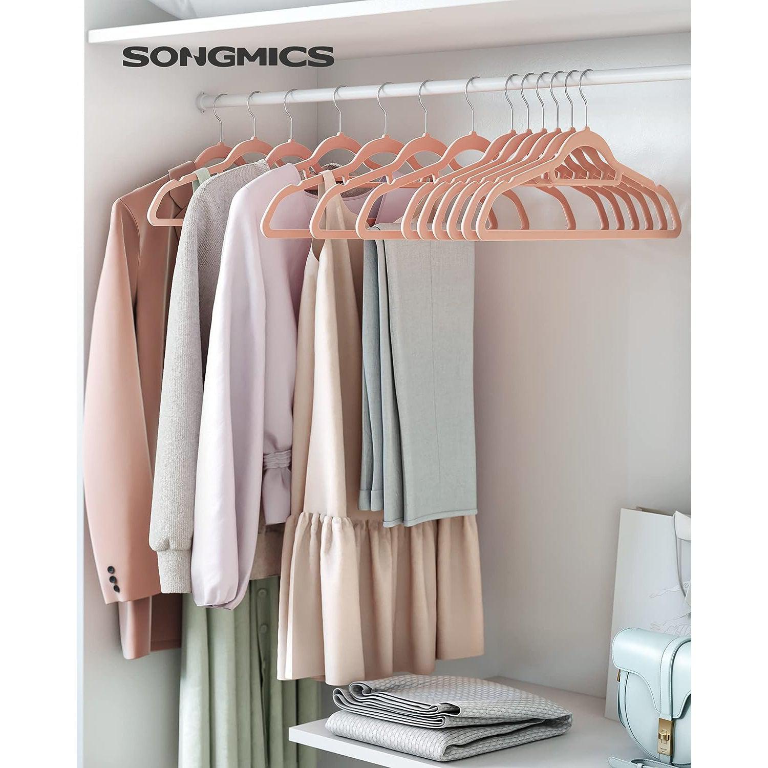 50 komada baršunastih, neklizajućih vješalica, svijetlo ružičaste | SONGMICS-vitahome.hr