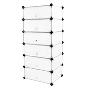 6 szintes cipőtartó reteszelhető, álló tároló ajtókkal, fehér-SONGMICS-Vita Home