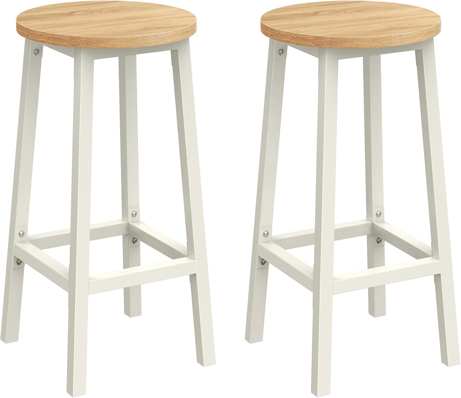 Set od 2 barske stolice, ‎32 x 32 x 65 cm, nosivosti do 100kg, bež i bijele boje | VASAGLE | VASAGLE-vitahome.hr