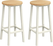 Set od 2 barske stolice, ‎32 x 32 x 65 cm, nosivosti do 100kg, bež i bijele boje | VASAGLE | VASAGLE-vitahome.hr