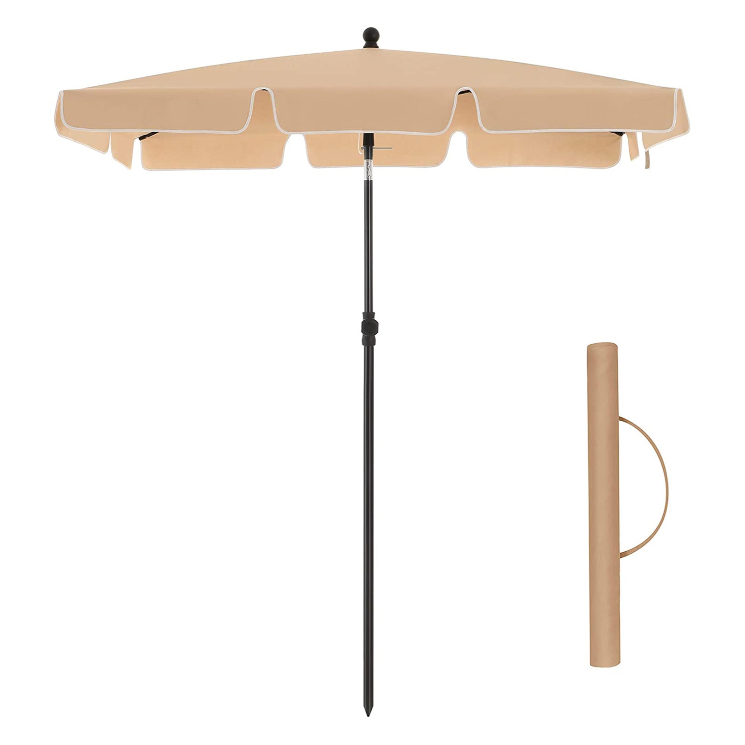 Pravokutni vrtni suncobran,  180 x 125 cm, taupe boje