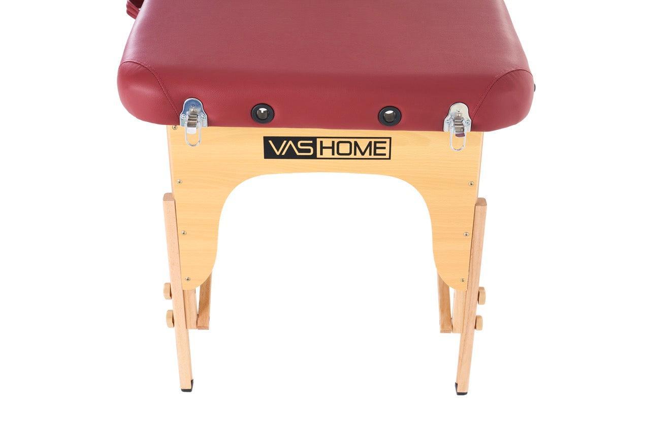 Masažni stol, sklopivi i prijenosni, drveni okvir, Bordo boja | VASHOME-vitahome.hr