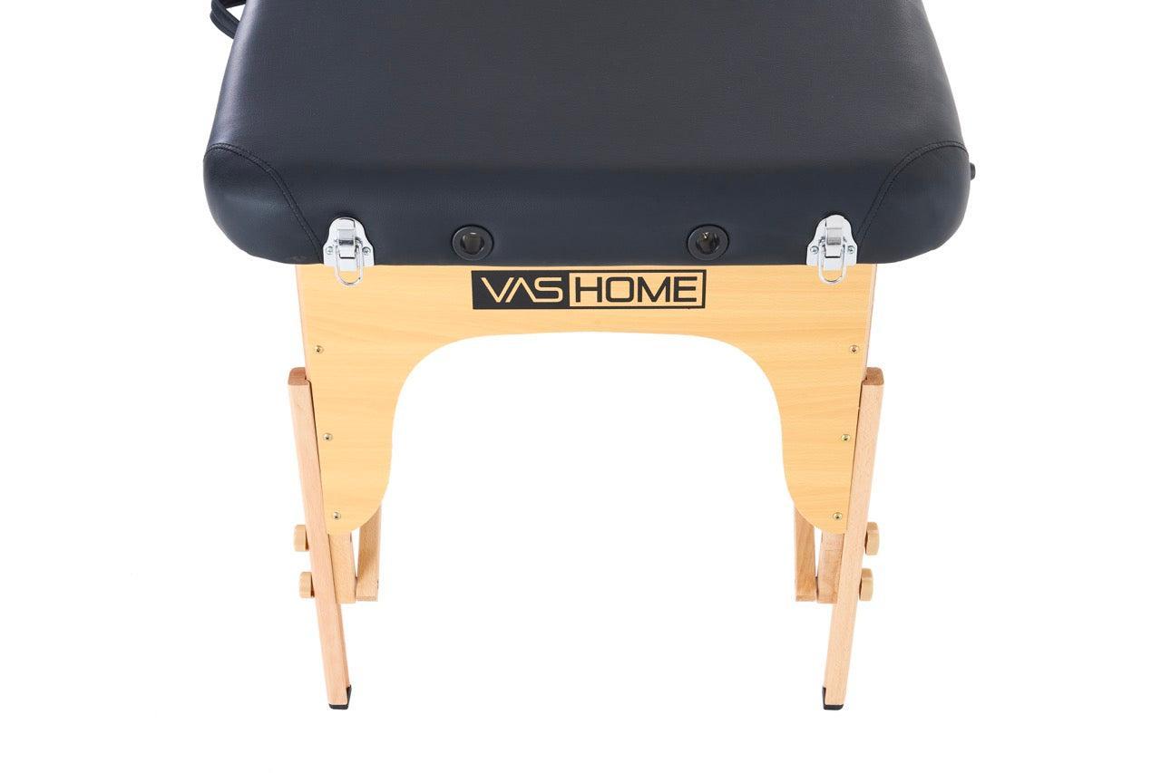Masažni stol, sklopivi i prijenosni, drveni okvir, Crna | VASHOME-vitahome.hr