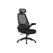 Ergonomska uredska stolica s mrežastim naslonom, 64 x 62 x [117-127] cm, crna