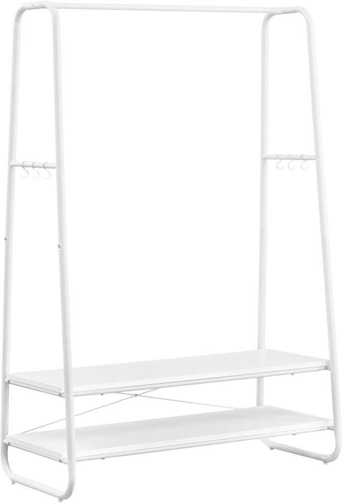 Stalak za odjeću čeličnog okvira, 45 x 100 x 160 cm, bijeli