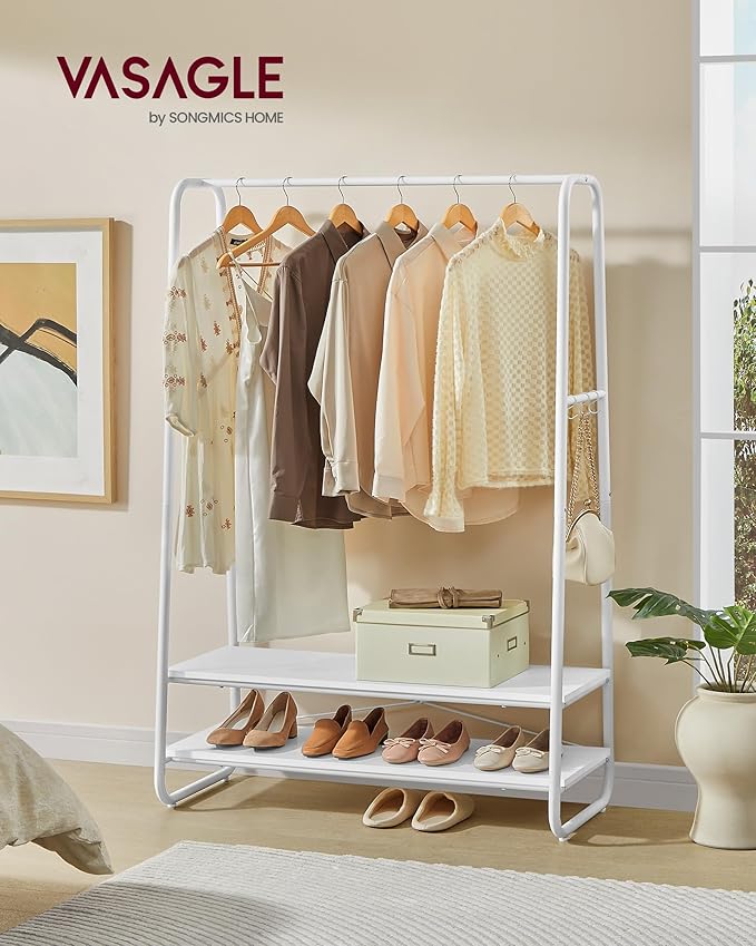 Stalak za odjeću čeličnog okvira, 45 x 100 x 160 cm, bijeli