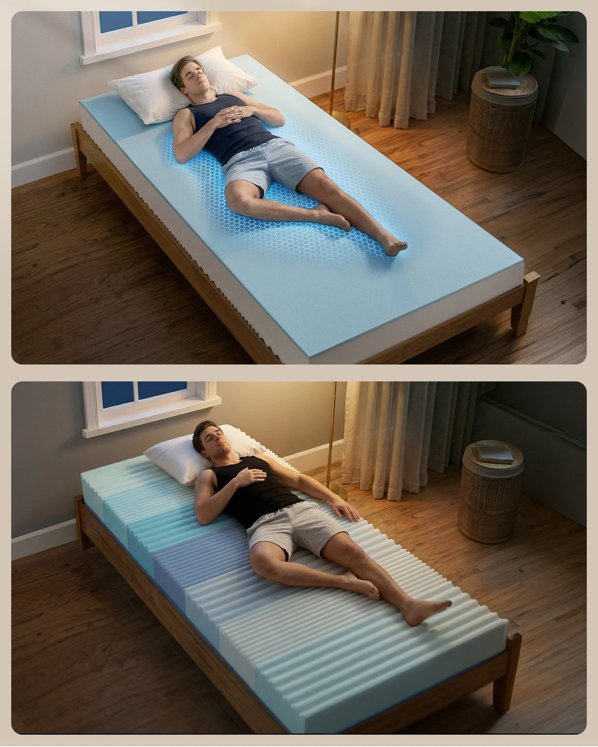 VASAGLE 7-zonski gel memory foam madrac, 90 x 200 x 16 cm, H3