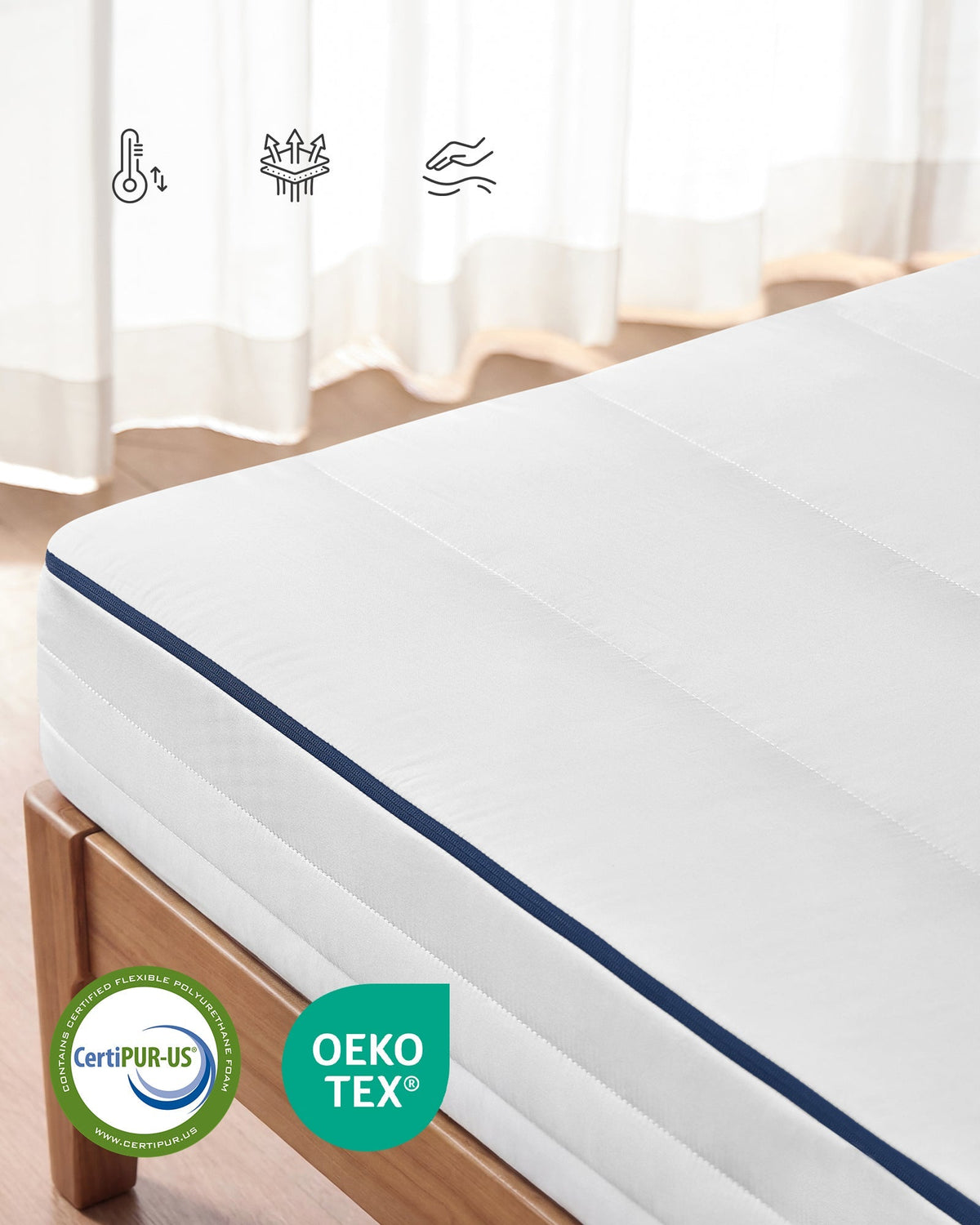 VASAGLE 7-zonski gel memory foam madrac, 90 x 200 x 16 cm, H3