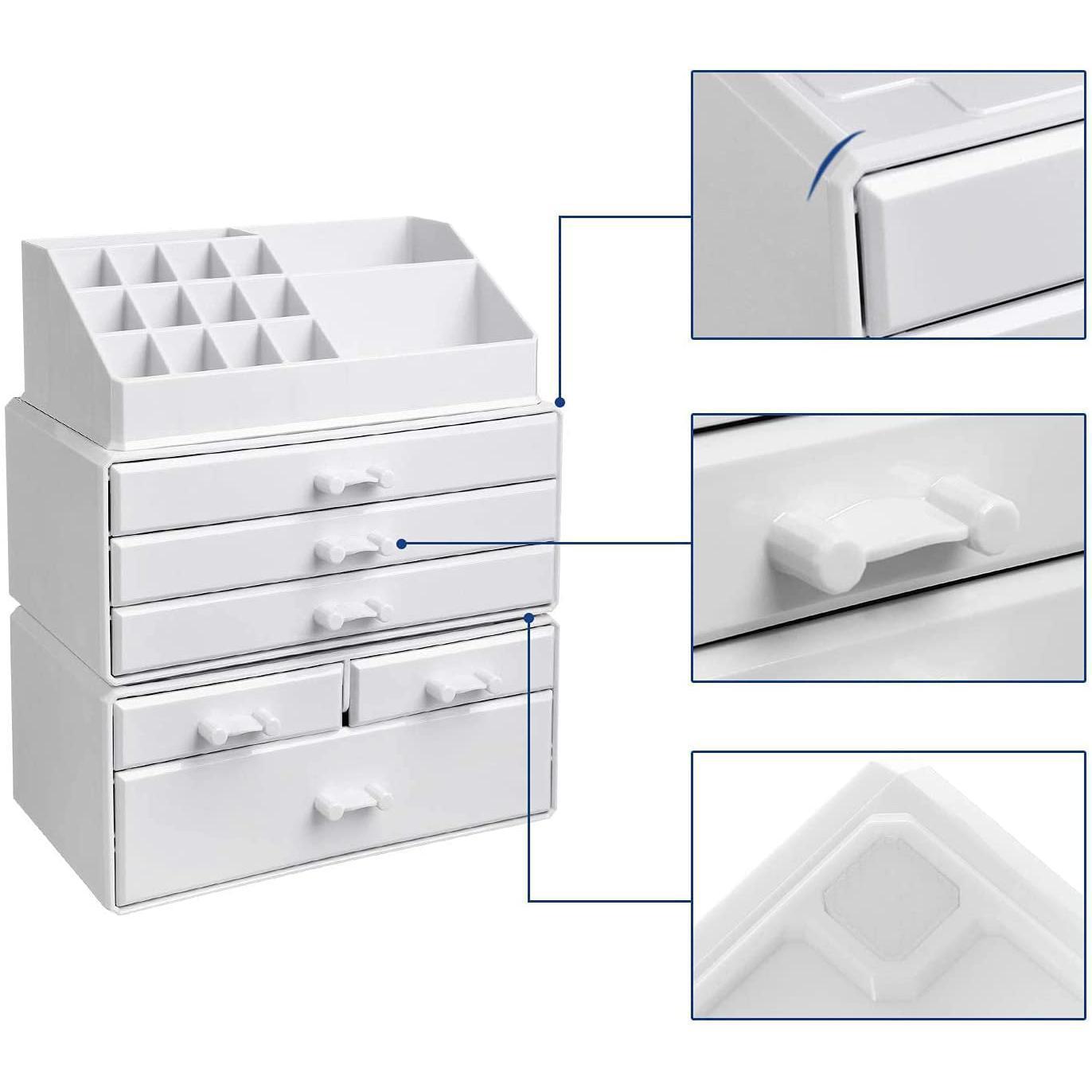 Akrilni kozmetički organizator s 6 ladica, bijeli | SONGMICS-vitahome.hr
