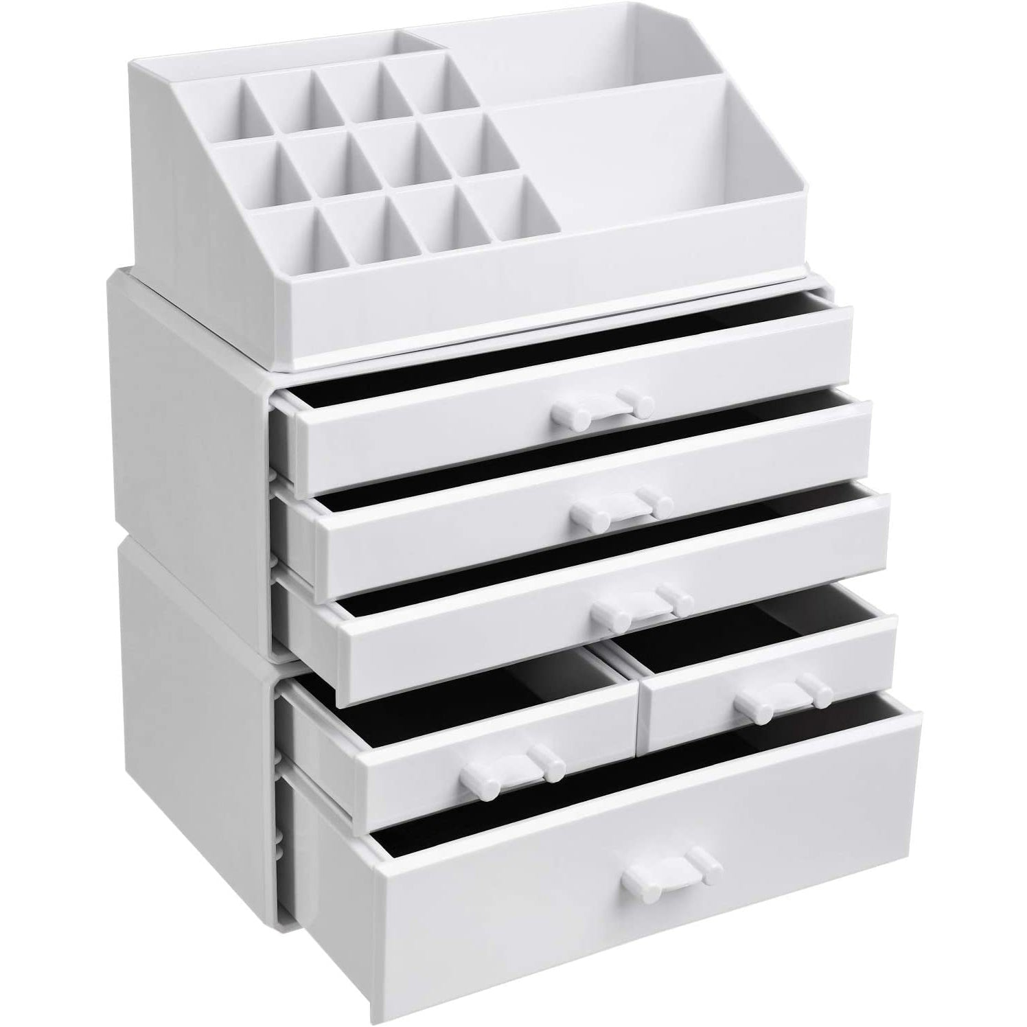 Akrilni kozmetički organizator s 6 ladica, bijeli | SONGMICS-vitahome.hr