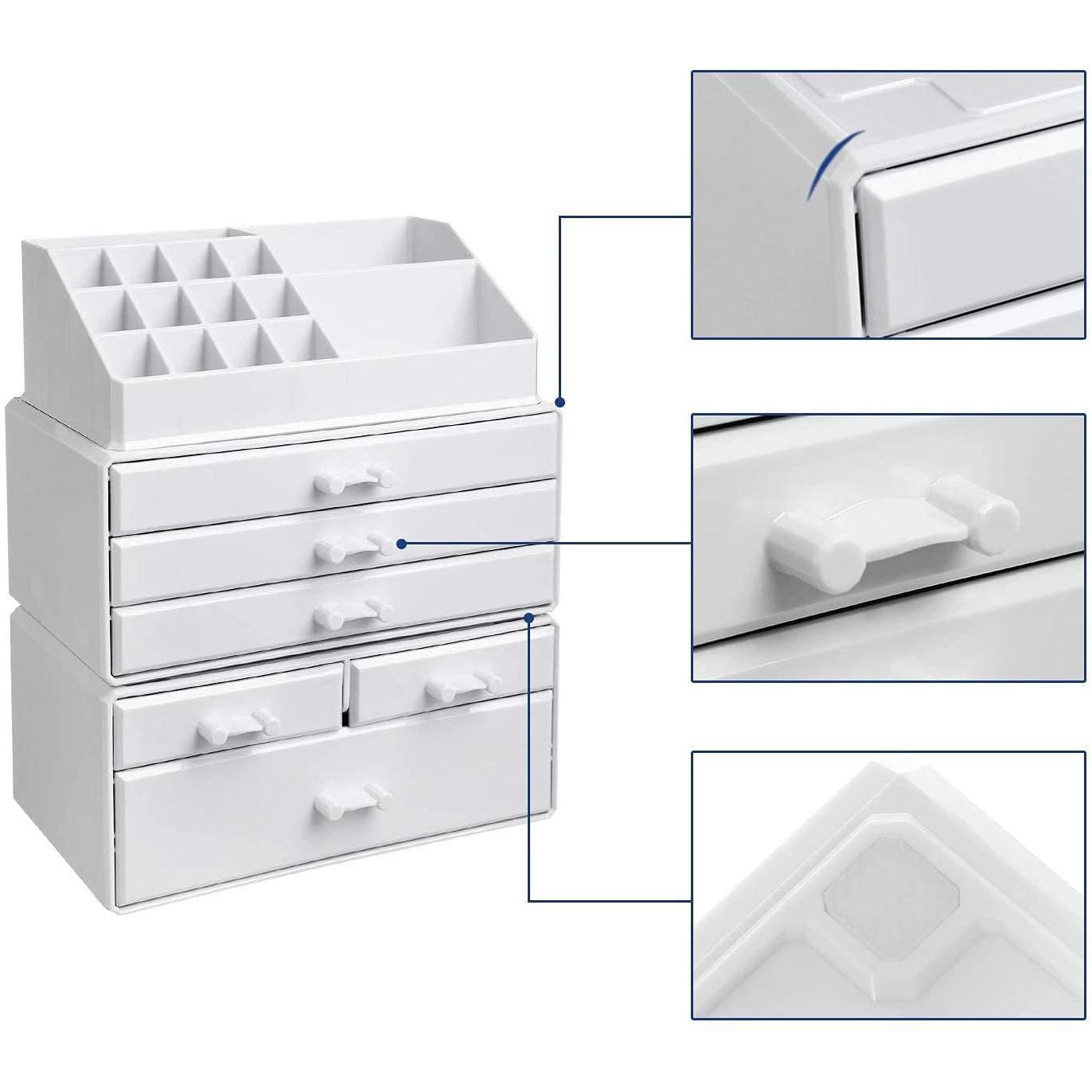Akrilni kozmetički organizator s 6 ladica, bijeli | SONGMICS-vitahome.hr