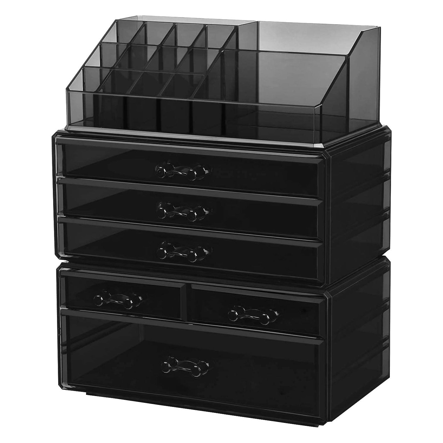 Akrilni kozmetički organizator s 6 ladica, crni | SONGMICS-vitahome.hr