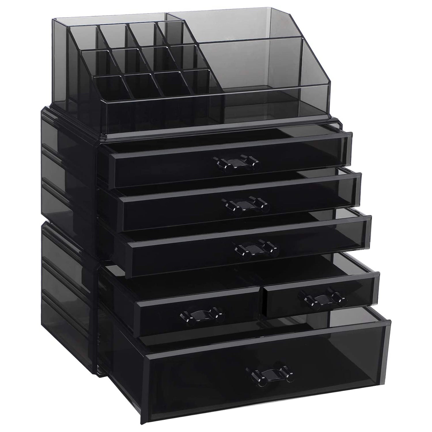 Akrilni kozmetički organizator s 6 ladica, crni | SONGMICS-vitahome.hr