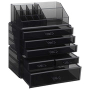 Akrilni kozmetički organizator s 6 ladica, crni | SONGMICS-vitahome.hr