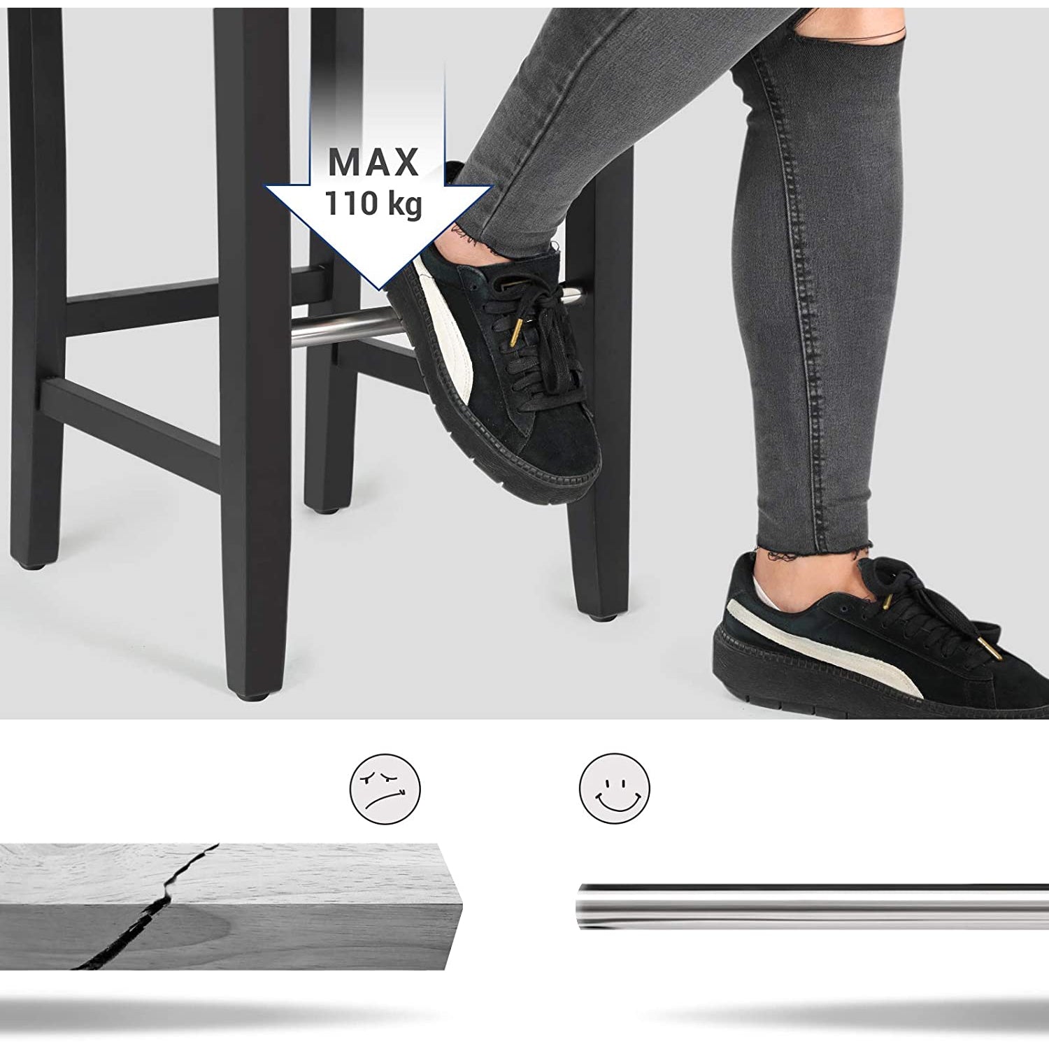 Barske stolice s podstavljenim leđima, set od 2 | SONGMICS-vitahome.hr