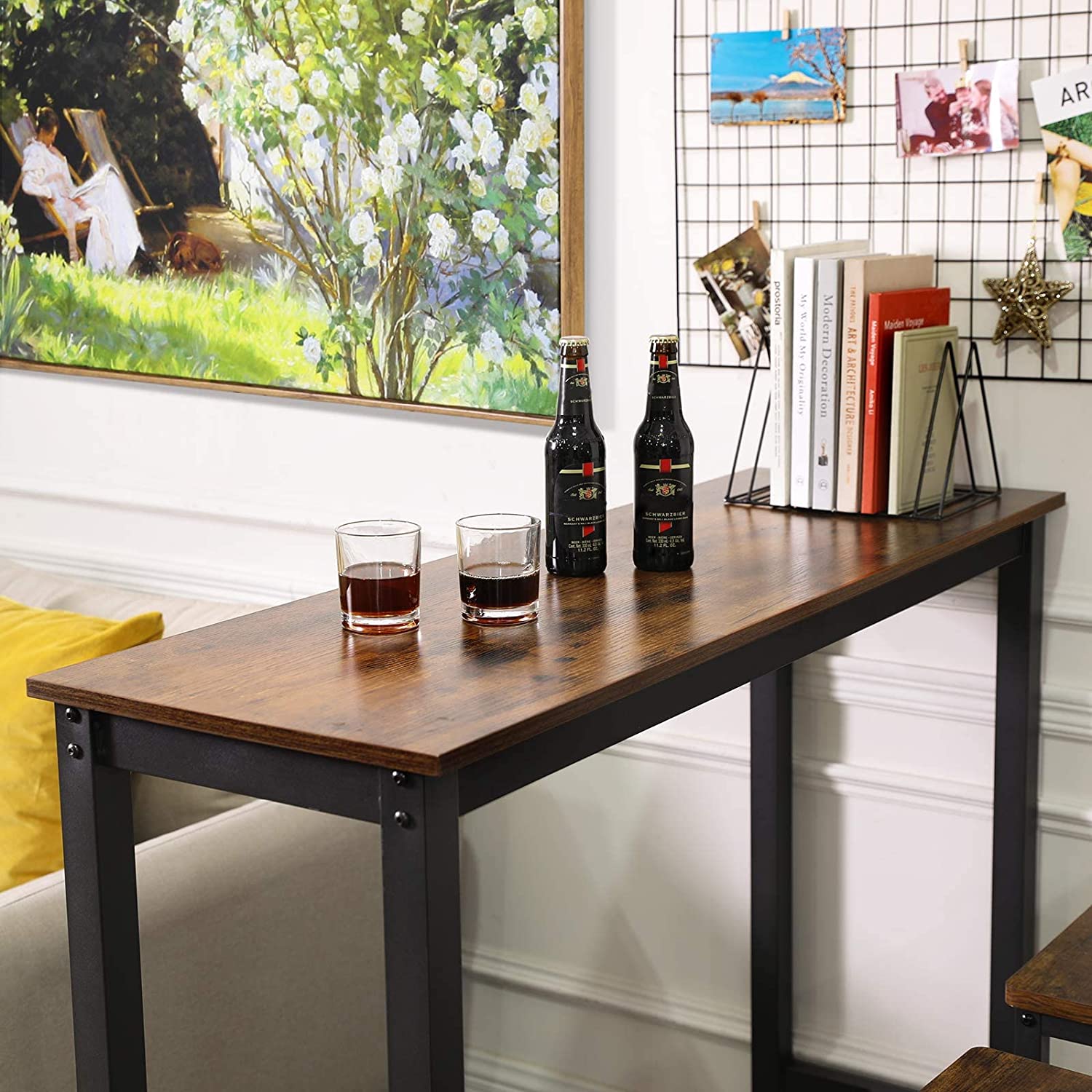 Barski, kuhinjski stol, 120 x 40 x 100 cm, rustično smeđi i crni | VASAGLE-vitahome.hr
