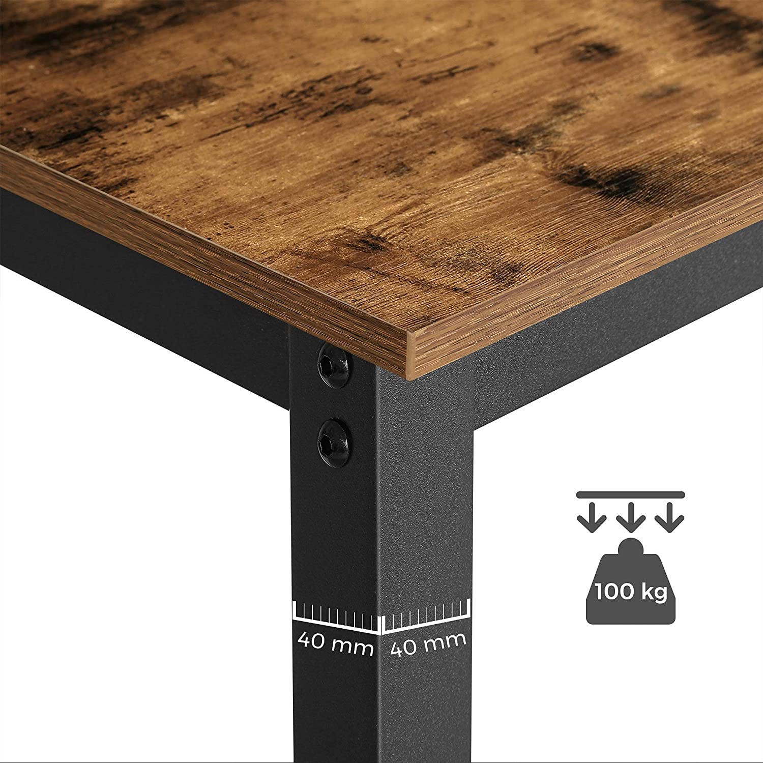 Barski stol s 2 barske stolice, 120 x 60 x 90 cm, vintage smeđa i crna | VASAGLE-vitahome.hr