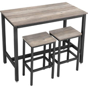 Barski stol s 2 barske stolice, 120 x 90 x 60 cm, siva i crna | VASAGLE-vitahome.hr