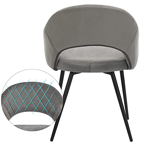 bársony étkezőszék, szürke-SONGMICS-Vita Home