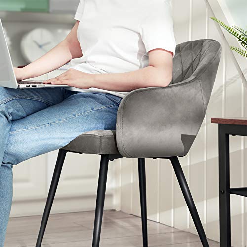 bársony étkezőszék, szürke-SONGMICS-Vita Home