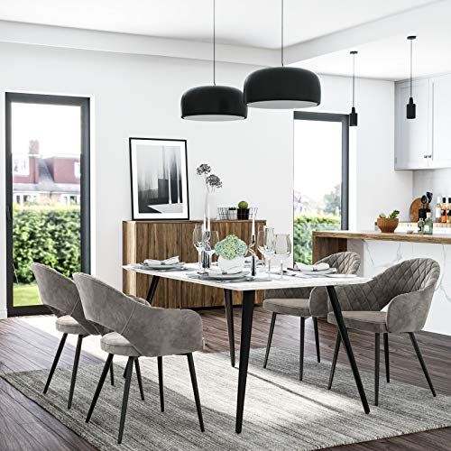 bársony étkezőszék, szürke-SONGMICS-Vita Home