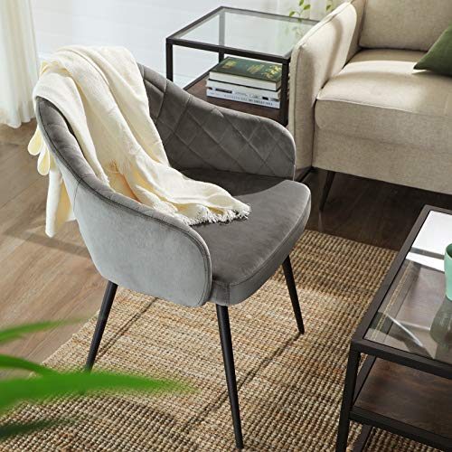bársony étkezőszék, szürke-SONGMICS-Vita Home