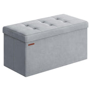 Baršunasta klupa za odlaganje s poklopcem, 38 x 76 x 38 cm, svijetlo siva | SONGMICS-vitahome.hr