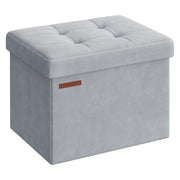 Baršunasti tabure s prostorom za pohranu, 31 x 41 x 31 cm, svijetlo sive boje | SONGMICS-vitahome.hr