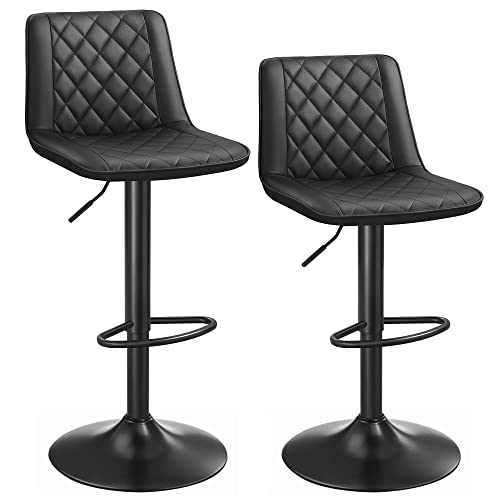 Bárszék készlet 2 db, PU steppelt felület, fekete-SONGMICS-Vita Home