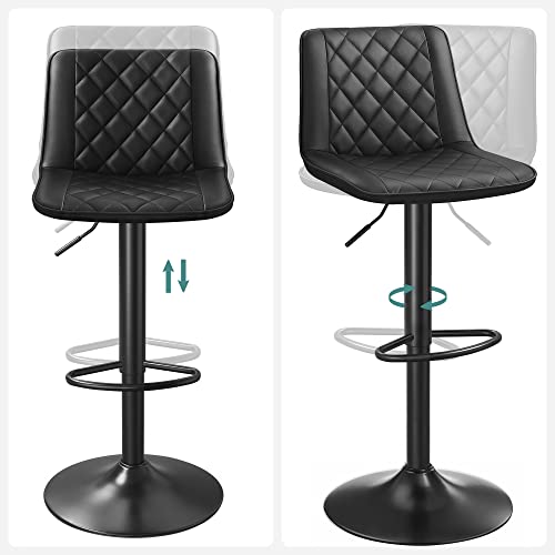 Bárszék készlet 2 db, PU steppelt felület, fekete-SONGMICS-Vita Home