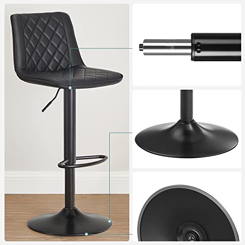 Bárszék készlet 2 db, PU steppelt felület, fekete-SONGMICS-Vita Home