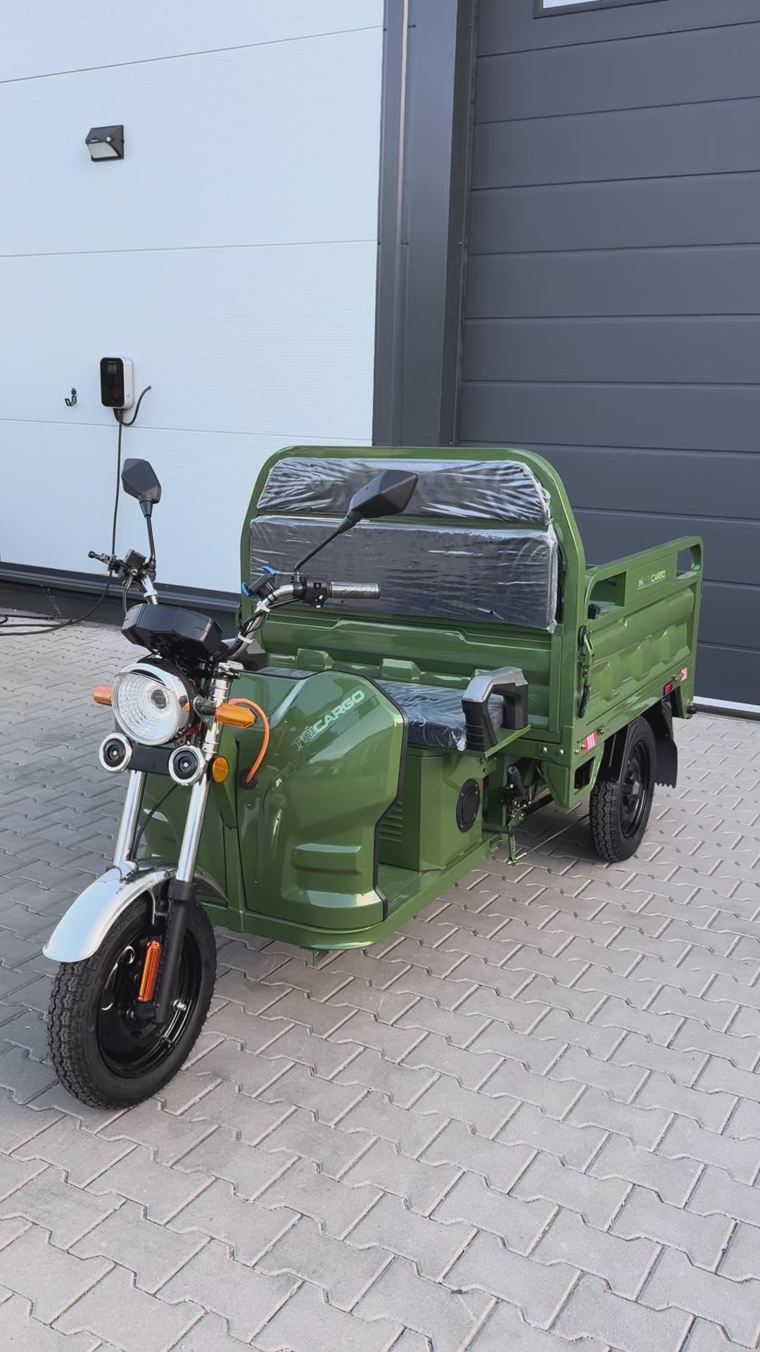 CargoCity 130 – Električni teretni tricikl, poljoprivredno vozilo, 1000 W, zelena